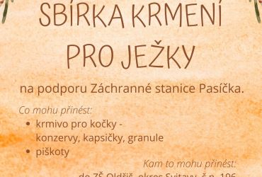 Ježci - sbírka krmení