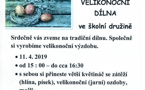Velikonoční dílna ve ŠD